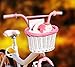 Colorbasket 01532 Kids Front Handlebar All Wicker Bike Basket, Hand Woven, Adjustable Leather Straps, White with Pink Trim