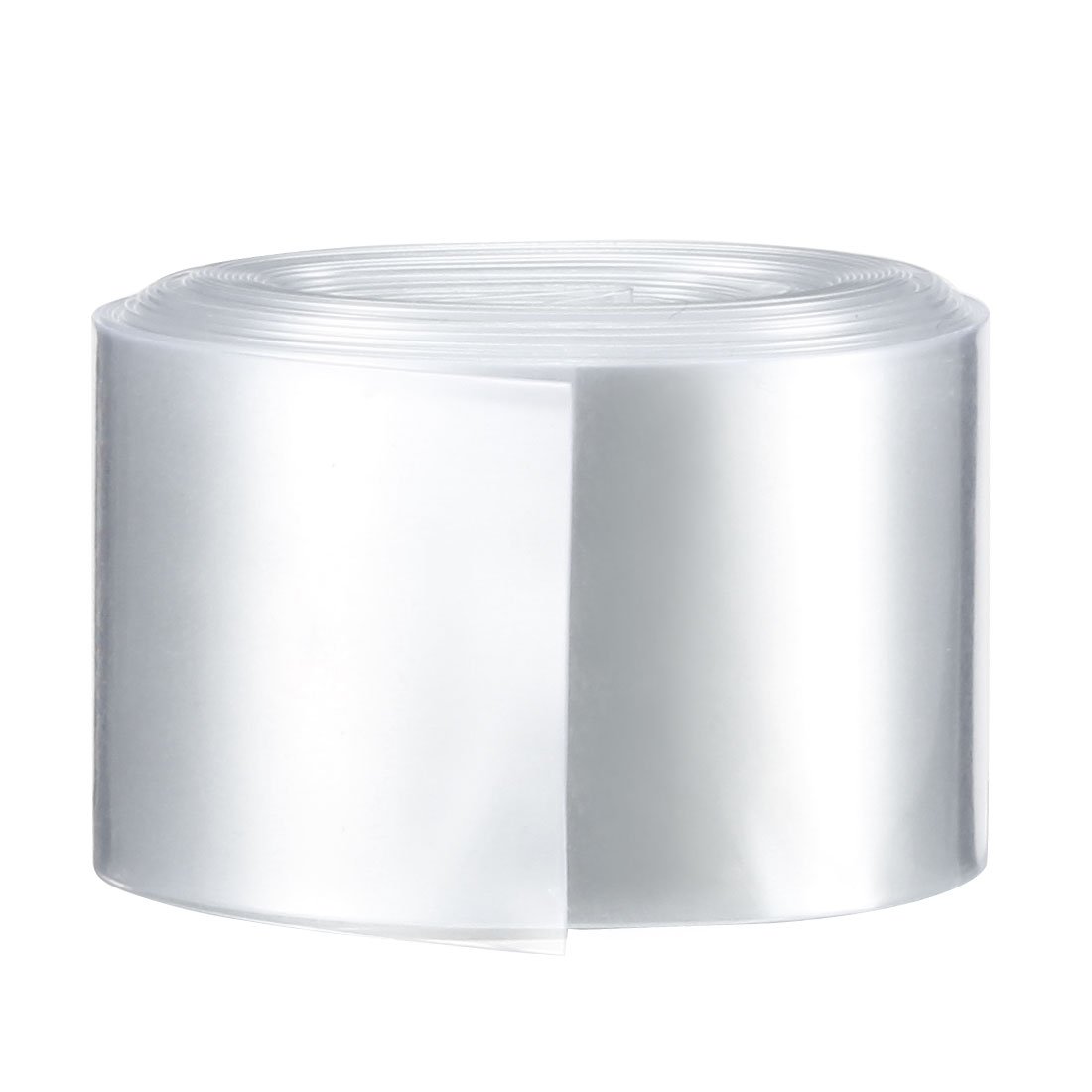 sourcingmap 29.5mm Flat PVC Heat Shrink Tubing Battery Wrap 5m Length for 18650 Battery Clear