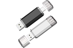 Vansuny 2 Pack 128GB USB C Flash Drive 2 in 1 OTG USB 3.0 + USB C Memory Stick with Keychain Dual Type C USB Thumb Drive Photo Stick Jump Drive (Black and Silver)