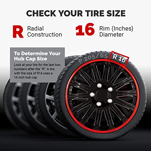 Pilot Automotive WH52716REBX 16 Inch Cobra Black Chrome with Red