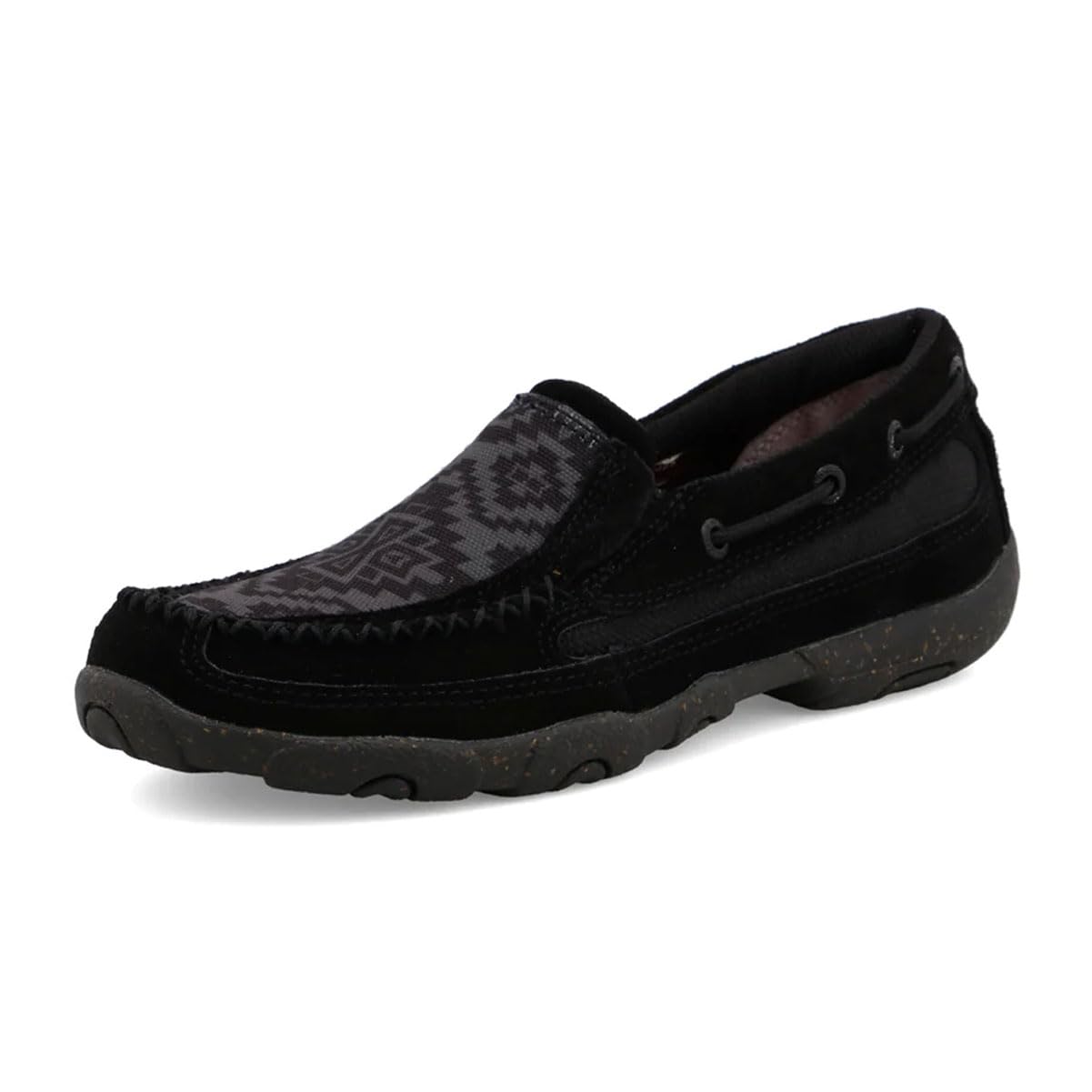 Twisted X Women’s Slip-On Driving Moc, Moc Toe, Black & Grey, 8.5 M
