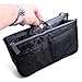 HDE Expandable Handbag Insert Purse Organizer with Handles (11X6.3X3.5) - Black