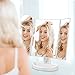 Jerrybox Trifold LED Makeup Mirror with Touch Screen, Natural LED Vanity Mirror, 180° Adjustable, Illuminating Folding Cosmetic Mirror (Free 5X Magnification Mirror)