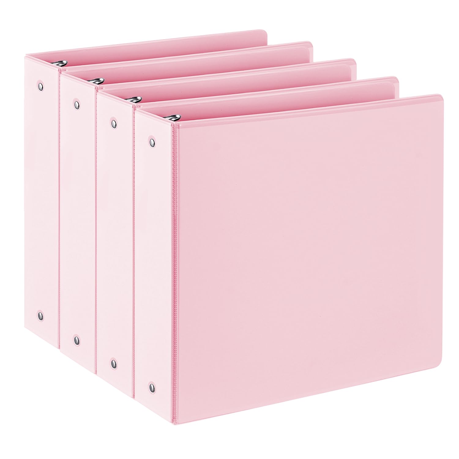 Photo 1 of 2-Inch 3-Ring-Binder with Pockets, 450 Sheets Capacity2'' Binders fits 11" x 8.5" US Letter Size, Assorted 4 Pastel Colors - Ideal for School, Office, and Home Use (2'' - Pink)