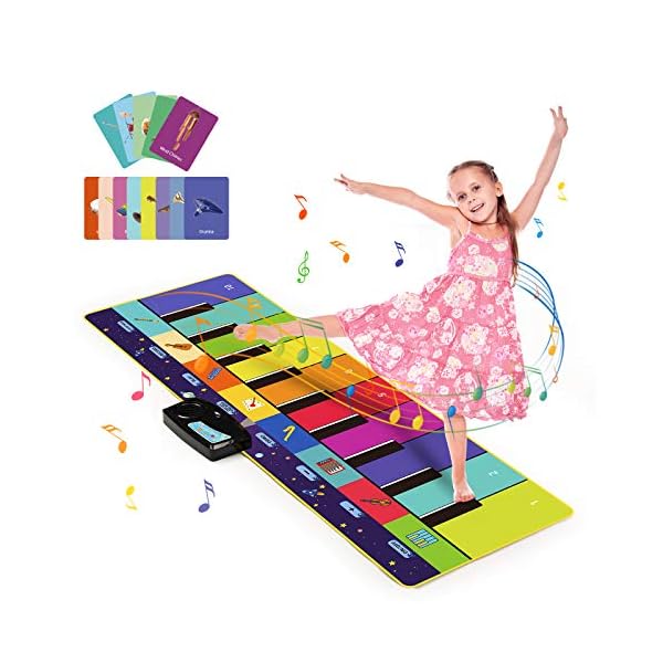 Joyjoz-Kids-Music-Mat-with-100-Sounds-Piano-Dance-Mat-Upgraded-4-Modes-Children-Keyboard-Mat-Instruments-Musical-Playmat-for-Kids-Boys-Girls-11036cm Joyjoz Kids Music Mat with 100+ Sounds, Piano Dance Mat Upgraded 4 Modes, Children Keyboard Mat Instruments Musical Playmat for Kids Boys Girls (110*36cm)