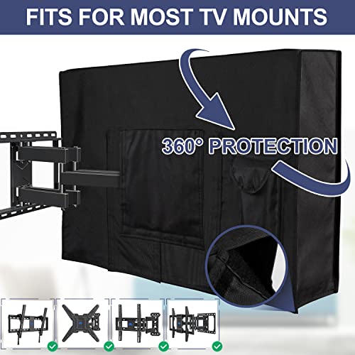 Mounting Dream Outdoor TV Cover Weatherproof with Bottom Cover for 60