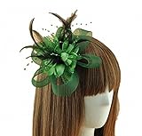 Coolr Fascinator Hair Clip Cocktail Headwear Flower Bridal Headpieces (Green)