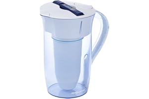 ZeroWater 10-Cup Round 5-Stage Water Filter Pitcher Dispenser with 5-Stage 0 TDS Zero Water Filter – IAPMO Certified to Reduce Metals, Chlorine, Lead, Chromium, and Forever Chemicals PFOA/PFOS