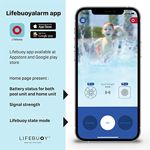 lifebuoy Pool Alarm System Pool Motion Sensor with Advanced Algorithm