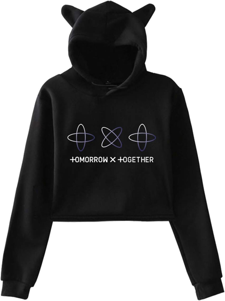 Xkpopfans Kpop TXT Hoodie Yeonjun Soobin Taehyun Hueningkai Beomgyu Crop Top Sweater Jacket