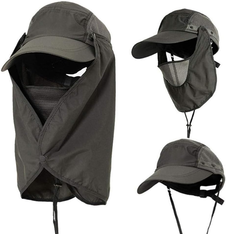 YSLON Outdoor Sun Hat Fishing Cap for Man Woman,360°UV Protection Removable,Free Sunscreen Sleeve.