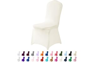 AlGaiety Spandex Chair Cover,25PCS,Chair Covers,Living Room Chair Covers,Removable Chair Cover Washable Protector Stretch Chair Cover for Party, Banquet,Wedding Event,Hotel(Ivory)