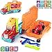 PREXTEX 35 Piece STEM Take-A-Part Do It Yourself Truck Carrier Tool Box with Racing Car and Realistic Lights and Sounds Great Toy for Boys and Girls