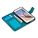 Galaxy S6 Case, J&D [Stand View] Samsung Galaxy S6 Wallet Case [Slim Fit] [Stand Feature] Premium Protective Case Wallet Leather Case for Samsung Galaxy S6 (Aqua)