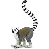 Safari Ltd. Ring-Tailed Lemur Toy - 4 Inch Wildlife Figure for Kids Ages 3+ | 3 Inches Long x 4 Inches Tall, Ages 3+, Safety Tested, BPA Free PVC, Madagascar Wildlife Play, Habitat Dioramas