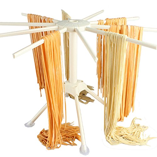 Budesi 10 Arms Food Grade ABS Plastic Matrial Collapsible Spaghetti/Pasta Drying Rack or Household Noodle Dryer Stander Fram Holder - Thumbnail 5
