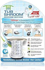 TubShroom Tub Drain Hair Catcher, Chrome – Drain Protector and Hair Catcher for Bathroom Drains, Fits 1.5” – 1