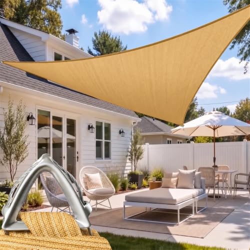Royal Shade 35' x 35' x 49.5' Beige Triangle Pro Ring Outdoor Shade Sail at Amazon