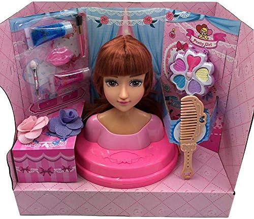 定期入れの Rebuku メイクアップセット メイクアップおもちゃセット メイクアップ人形 ヘアメイクアップアーティストごっこ遊びプレイハウス教育玩具 組紐練習女の子向けメイクアップ 練習ヘアスタイル練習クリスマス 新年 髪飾り付き誕生日プレゼントje693 30 4 18 7