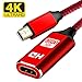 4K Mini DisplayPort to HDMI Adapter, Capshi Thunderbolt to HDMI Adapter [Smart,Aluminum Shell] Mini DisplayPort to HDMI for MacBook air /Pro,Surface Pro/Dock/Book, Monitor, HDTV,Projector, More - Red