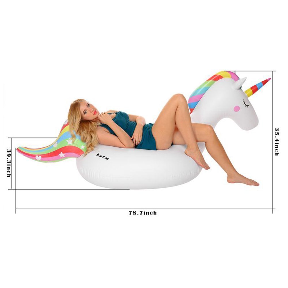 Bouée Licorne Gonflable Géant Flotte Licorne dans la Piscine pour Fête de Piscine pour Enfant et Adulte