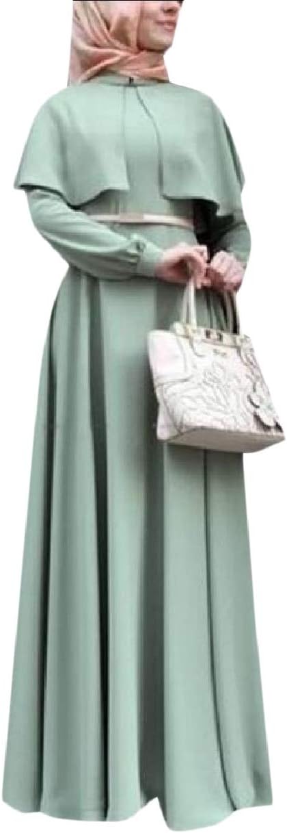 Whitive Womens Plus Size Islamic Dubai Solid-Colored Shawl Muslim Abaya
