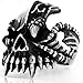 Elove Jewelry Black Silver, Stainless Steel, Gothic Skull Biker Men's Ring