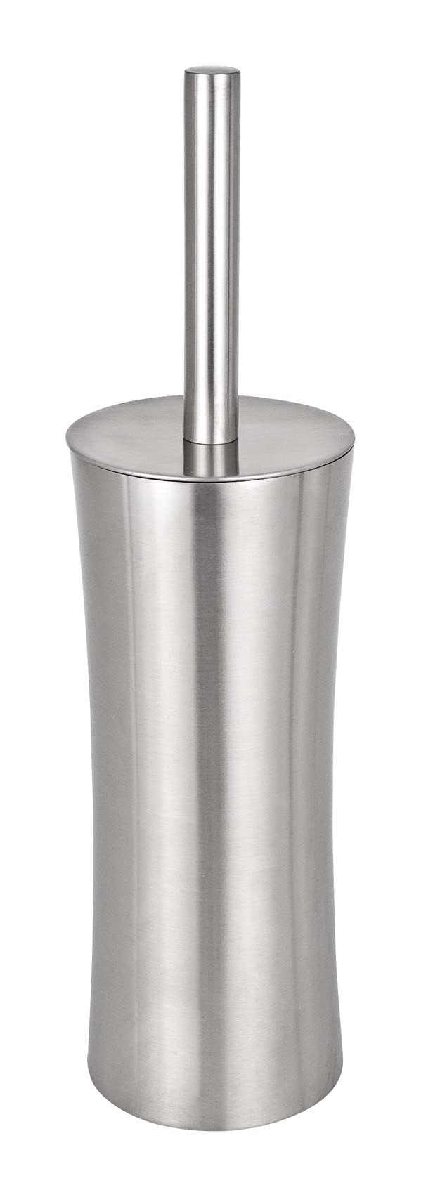 Wenko 16742100 WC Brush Set, Pieno Matt Closed Design, Metal Stainless Steel, 10.1 x 37.5 x 10.1 cm, Satinised