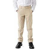 KEYWANTS Boys Dress Pants Slim Fit School Uniform Pants for Boys Adjustable Waist Trousers