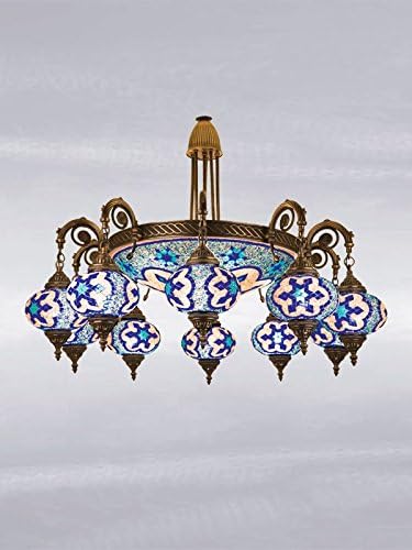Amazon モザイクライト シャンデリア 照明 トルコランプ ランタン イスラムアーキテクチャ アラビア モロッコ家 Marrakeshデザイン 内側デザイン オフィス装飾ライト 装飾ライト アンティーク 天井 Effak Lights シャンデリア