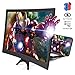 12'' Phone Screen Magnifier, 3D Curve Phone Magnifier Projector Screen for Movies Videos Gaming, Foldable Cell Phone Stand with HD Screen Amplifier Compatible with iPhone 11 All Smartphone