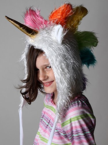 Plush White Soft Fuzzy Unicorn Child Hat