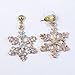 EVER FAITH Tear Drop Snowflake Necklace Earrings Set Austrian Crystal