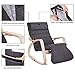 SONGMICS Relax Rocking Lounge Chair, Comfortable Recliner Glider, with Adjustable Footrest, Wood Frame, 45.3