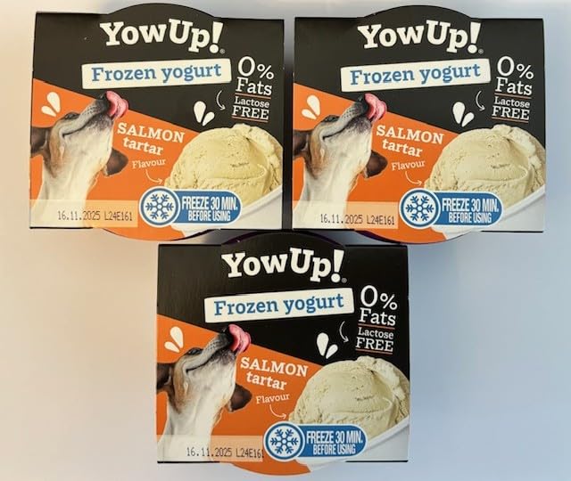 Yow Up! Frozen Yoghurt Dog & Cat Treats - Salmon Tartar Flavour 3 x 110g Tubs