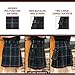 UT Kilts Men's Standard Tartan Utility Kilt, Modern Scottish Kilt for Everyday Wear, Tactical Kilts with Adjustable Hip Straps & Cargo Pockets for Men, Black Watch, 34