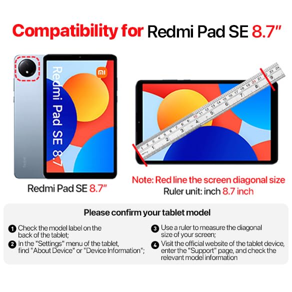 RollinCase Kinder Hülle für Xiaomi Redmi Pad SE 8.7 Zoll 2024, Eva Leicht Stoßfest Schutzhülle mit Kindergriff und Schultergurt, Blau 4