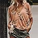 Blusa Suelta Para Mujer Tops Con Cuello En v Camiseta De Manga Corta Con Estampado De Hojas Ocasionales En Veranothumb 3