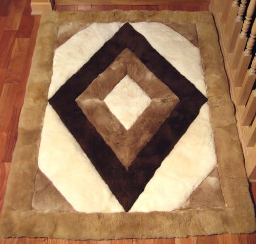 SoftRugs Rhombus Design 4-Feet by 5-Feet 4-Inch Alpaca Rug