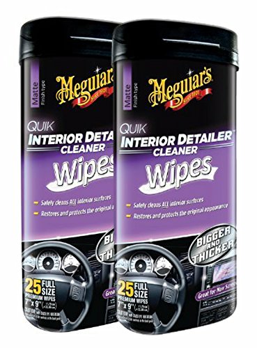Meguiar'S Quik Interior Detailer Wipes 25 - 7" X 9" One Step Cleaning And Protection For All Interio