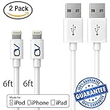 OnyxVolt Cable Charging Connector for IOS Devices, 6-Feet (Pack of 2)
