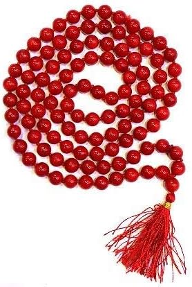 Arihant Handicraft Red Coral 8 mm Size 109 Beads Mala
