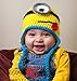 Hand Made Girl Boy Crochet Hat Knit Ski Cartoon Cap (Blue)
