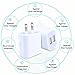 Frerush 3 Pack 2A 5V Universal Color Dual USB Port AC/DC Wall Travel Home Charger Power Adapter Plug for HTC, LG, Galaxy S Series, Note Series，Android Phone, iPhone 7 6s 6 Plus, iPad Air, Mini