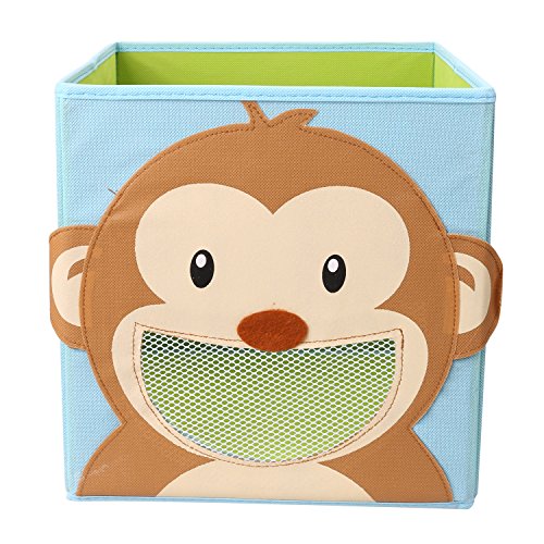 NEWSTYLE Foldable Kids  Toy Storage Bin Box - Cartoon Children Toys Chest and Closet Organizer (Smiling Monkey)