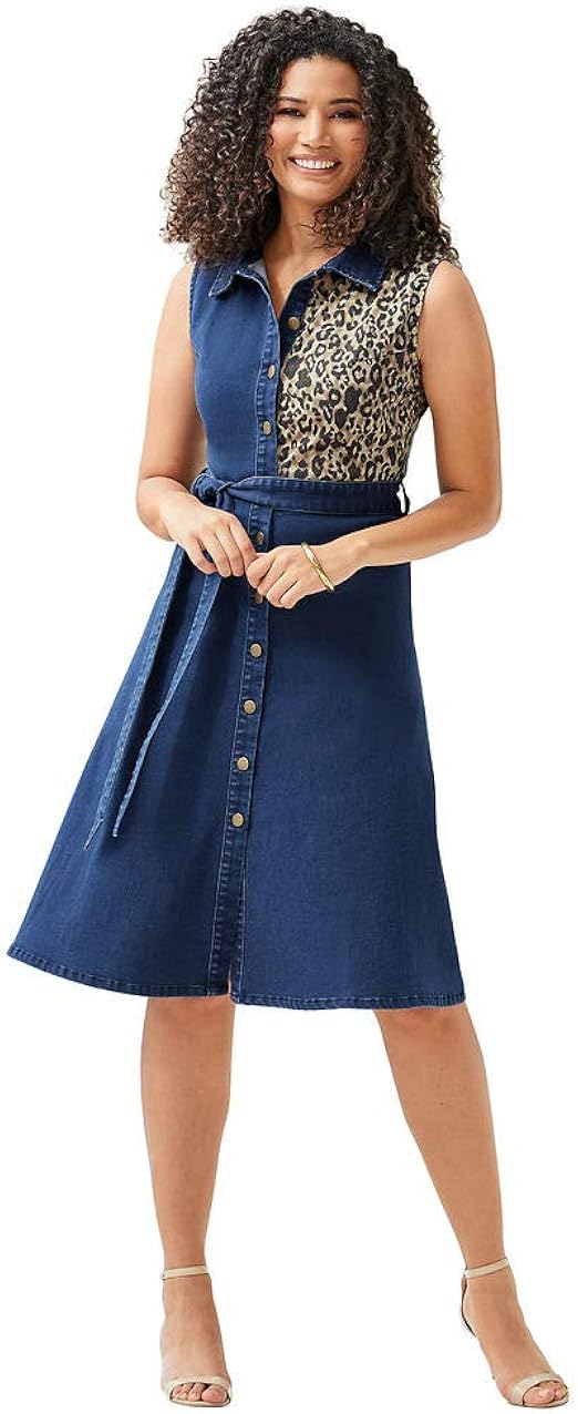Masseys Sleeveless Jean Dress Clothing