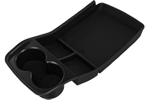 Car Storage Box for KIA EV9 2023+ | Center Console Armrest Tray Organizer with Cup Holder | Black ABS Interior Cargo Tray