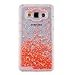 2015 Samsung Galaxy A5 Case, UZZO [Liquid Glitter] Transparent 3D Glitter Quicksand and Bling Sparkle Love Heart Dynamic Flowing Clear Hard Case for Samsung Galaxy A5 (2015) / A500F (Watermelon Red)
