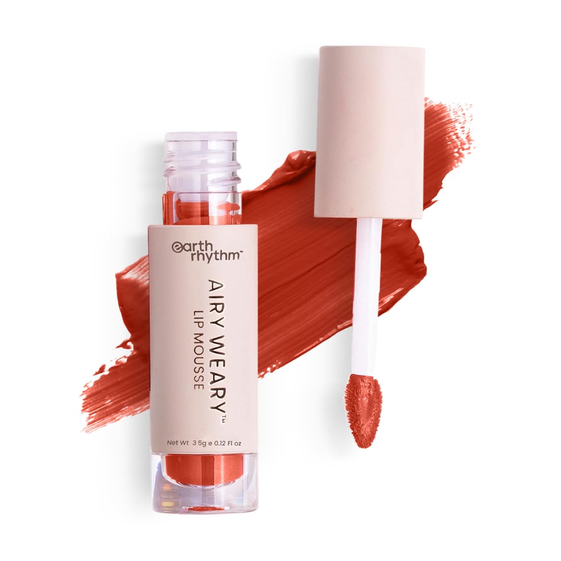 Earth Rhythm Airy Weary Lipstick – Eroso| Hyaluronic Acid, Jojoba Seed Oil, Lotus extract | Lip Tint | Smooth Matte Finish| Long stay & Moisturising – 3.5 gm