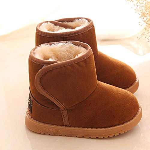 Orangeskycn ❀Child Boots,Snow Boots Kids Winter Baby Style Soft Cotton Boot Warm Shoes 18-24M(22), Brown